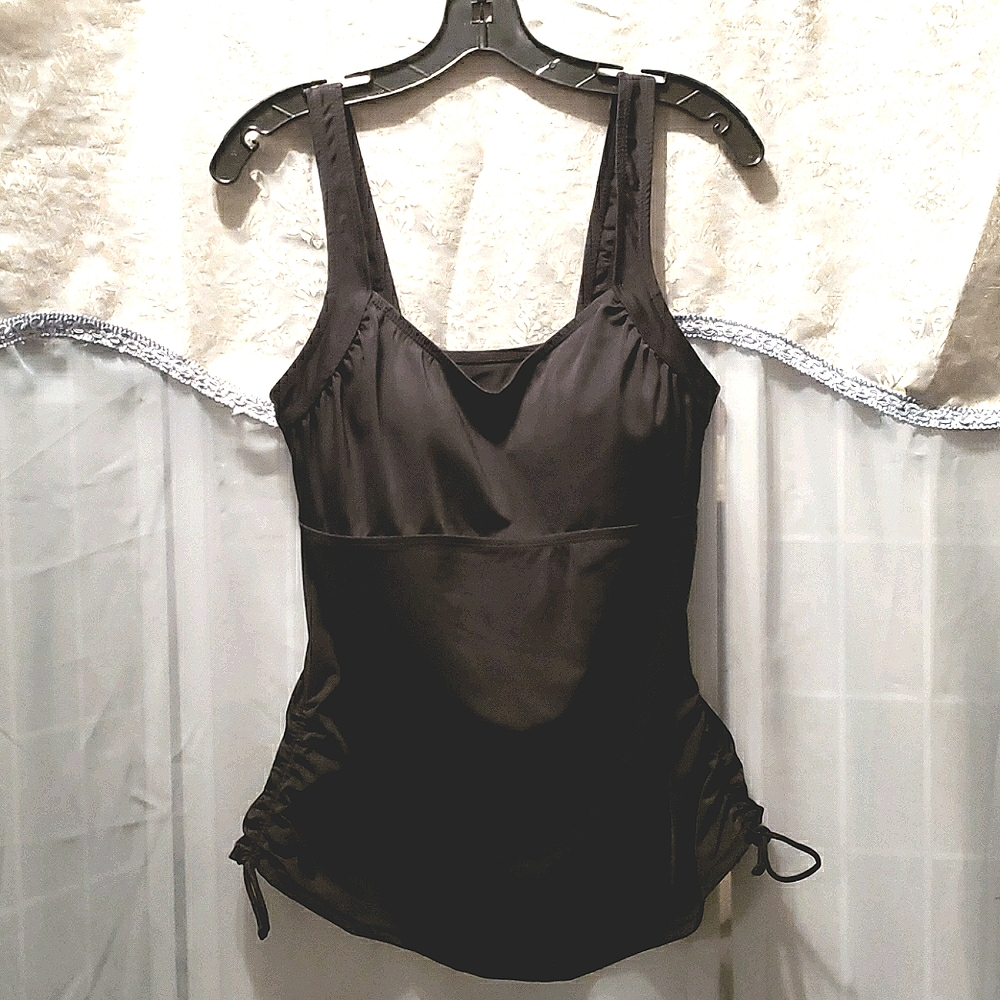 SWIMSUITS FOR ALL BLK SWIM TOP SZ 14